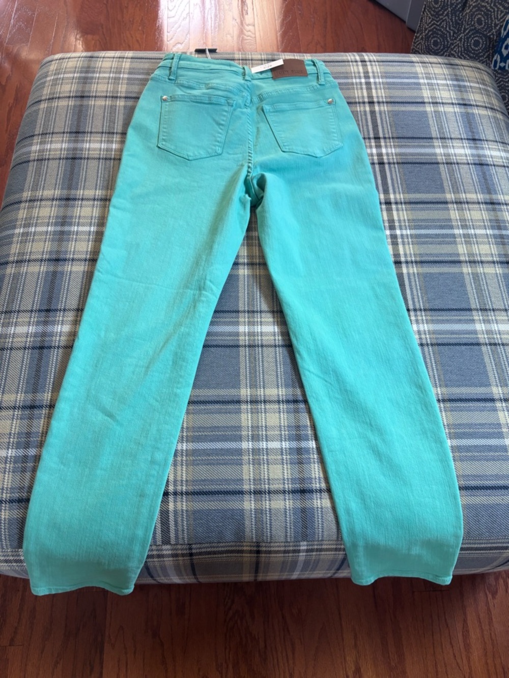 NWT JUDY BLUE high rise garment dyed slim jeans in aquamarine - Picture 13 of 14